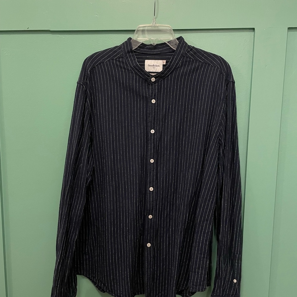SOLD Goodfellow & Co XL Extra Large Standard Navy Long Sleeve Button Down Target - Picture 7 of 11